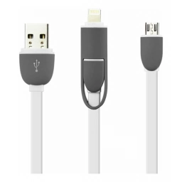 Cable de Datos Carga 2 en 1 Micro USB y Lightning