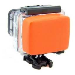 Flotador Para Carcasa Naranja Gopro Compatible + Adhesivo