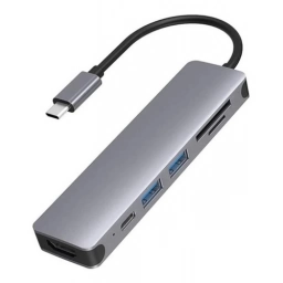 USB-C Hub 3.0 6 En 1 HDMI 4k USB SD PC MAC