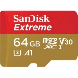 Memoria Micro Sd Extreme U3 Sandisk 64gb C/ Adaptador Gopro