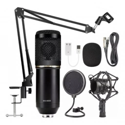 Kit Micrfono Condensador BM-800 Brazo Estudio Podcast Video