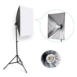 Softbox 50x70cm Tripode 2,4m Portalmpara 1 Luz Continua